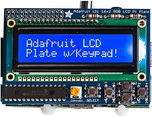 Adafruit Blue & White 16x2 LCD+ערכת לוח מקשים לפטל PI [ADA1115]